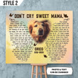 Don't Cry Sweet Mama Dog Poem Printable Horizontal Canvas Poster Framed Print Vintage Butterfly Shape Personalized Dog Memorial Gift For Dog Mom