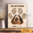 To My Mom Dog Thank You For Loving Me Dog Vertical Canvas Poster Framed Print Personalized Dog Memorial Gift For Dog Lovers