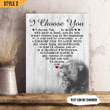 I Choose You To Do Life With Hand In Hand Side By Side Vertical Canvas Poster Framed Print Personalized Wedding Anniversary Gift For Wife Husband