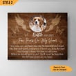 Paw Prints On My Heart Dog Horizontal Canvas Poster Framed Print Personalized Dog Memorial Gift For Dog Lovers