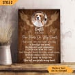 Paw Prints On My Heart Dog Vertical Canvas Poster Framed Print Personalized Dog Memorial Gift For Dog Lovers