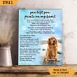 You Left Paw Prints On My Heart Dog Vertical Canvas Poster Framed Print Personalized Dog Memorial Gift For Dog Lovers