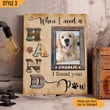 When I Need A Hand I Found Your Paw Dog Vertical Canvas Poster Framed Print Personalized Dog Memorial Gift For Dog Lovers