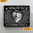 I'll Be Waiting At The Door Dog Poem Printable Horizontal Canvas Poster Framed Print Heart Shape Personalized Dog Memorial Gift For Dog Lovers
