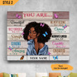 You Are Beautiful Victorious Enough Horizontal Canvas Poster Framed Print Personalized Gift For Melanin Girl