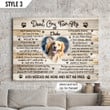 Don't Cry For Me Dog Horizontal Canvas Poster Framed Print Personalized Dog Memorial Gift For Dog Lovers