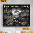 Personalized Canvas Cat Memorial Custom Photo Cat Loss Gift Don't Cry Sweet Mama Cat Poem