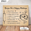 Custom Canvas Print Recipe For A Happy Marriage Wedding Anniversary Gift For Husband And Wife