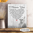 Custom Canvas Print I Choose You Animal Couple Wedding Anniversary Gift For Husband And Wife