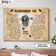 Custom Canvas Print | Remember Me With Smiles Not Tears Dog Poem | Personalized Dog Memorial Gift With Dog Picture