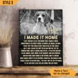 Custom Canvas Print | I Made It Home Dog Poem | Personalized Dog Memorial Gift With Dog Picture
