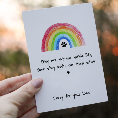 Dog Memorial Card Rainbow Sorry For Your Loss Personalized Dog Memorial Gift For Dog Lovers