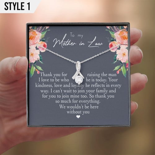 To My Mother In Law Alluring Beauty Necklace Thank You For Raising The Man Personalized Gift For Mother In Law