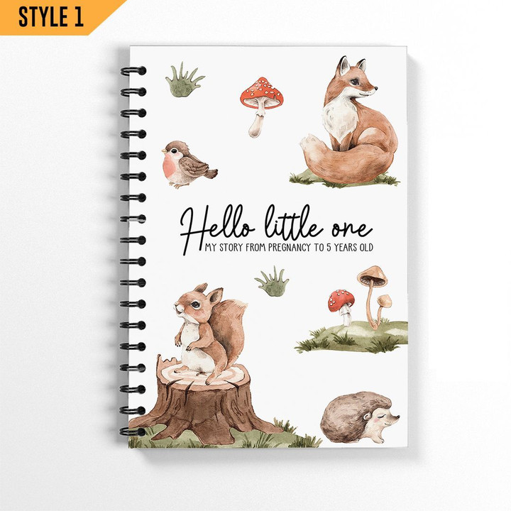 Personalized Baby Book Baby Journal Pregnancy Planner Pregnancy Journal New Mom Gifts Forest Animals Nursery Woodland Nursery