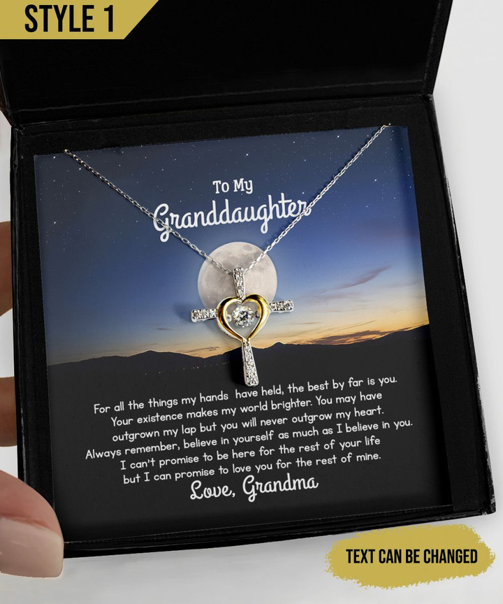 To My Granddaughter Cross Dancing Necklace From Grandma For All The Things My Hands Have Held Personalized Gift For Granddaughter