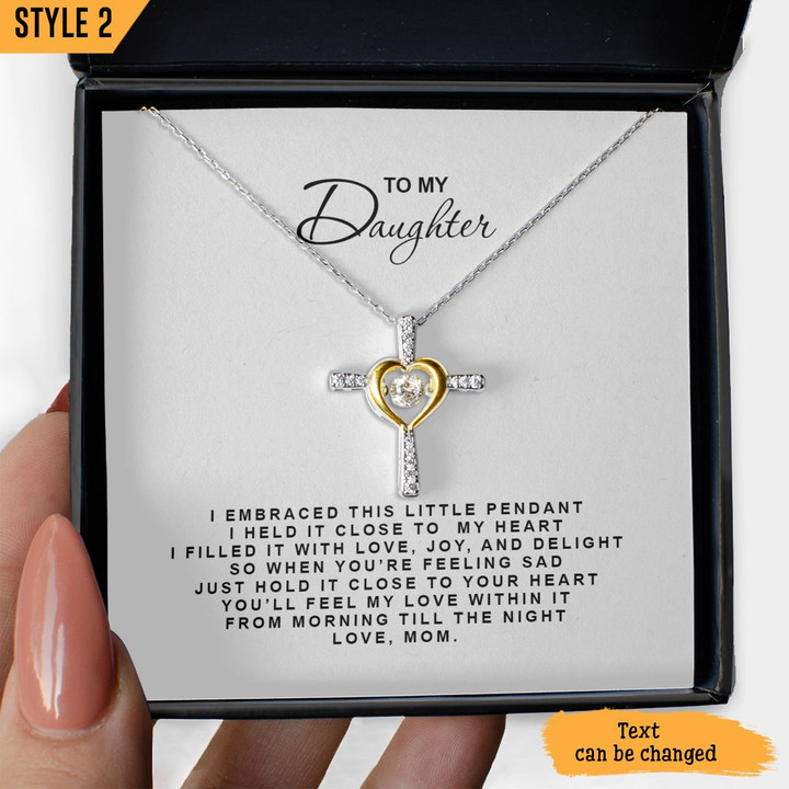 To My Daughter Cross Dancing Necklace From Dad Never Forget That You Are My Sunshine Personalized Gift For Daughter