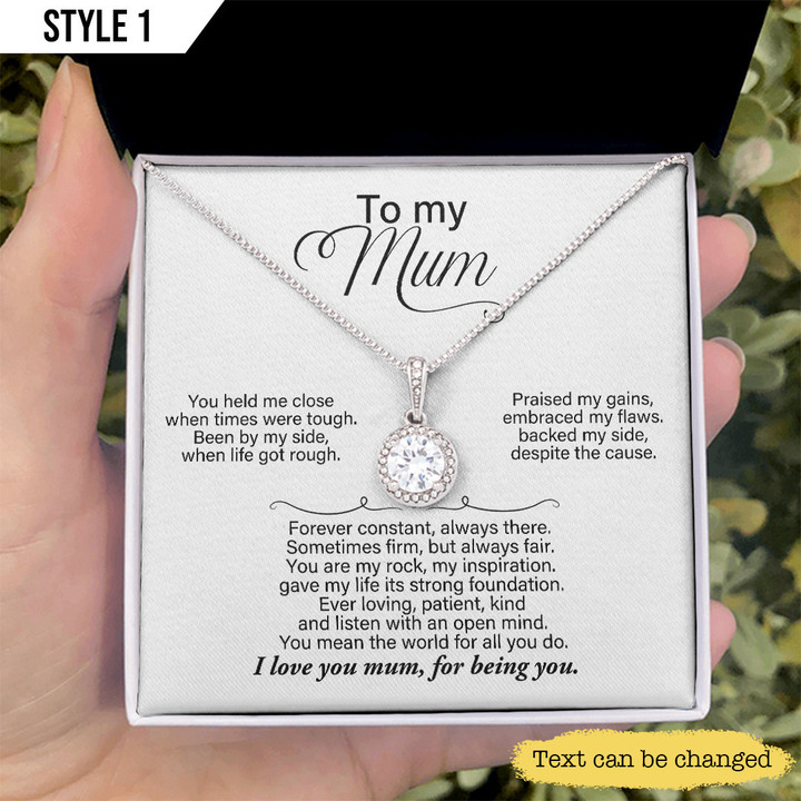 To My Mum Eternal Hope Necklace You Held Me Close When Times Were Tough Personalized Gift For Mum