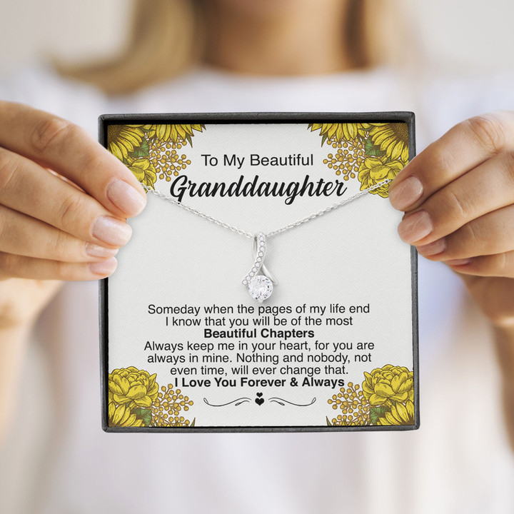 To My Granddaughter Alluring Beauty Necklace From Grandma Someday When The Pages Of My Life End Personalized Gift For Granddaughter