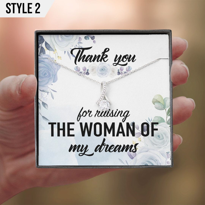 To My Mother In Law Alluring Beauty Necklace Thank You For Raising The Woman Of My Dreams Personalized Gift For Mother Of The Bride