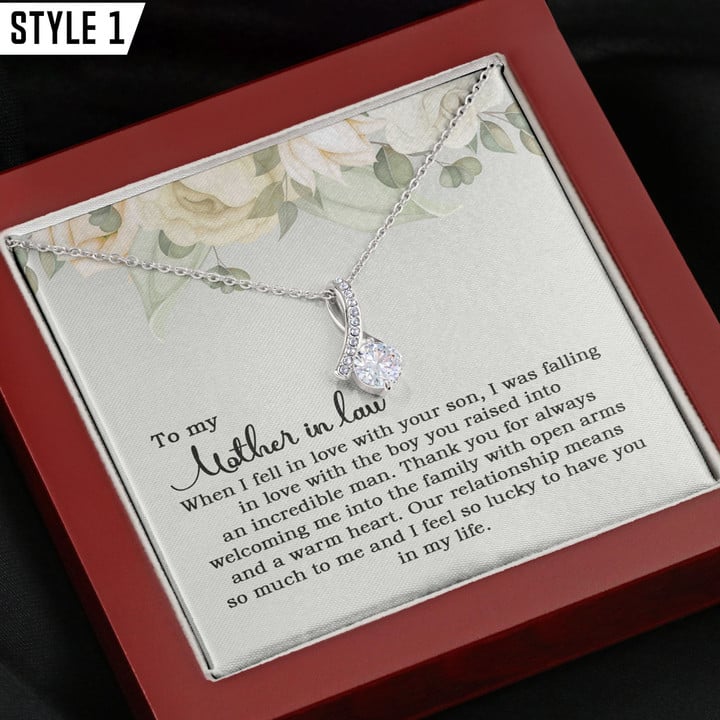 To My Mother In Law Alluring Beauty Necklace When I Fell In Love With Your Son Personalized Gift For Mother In Law