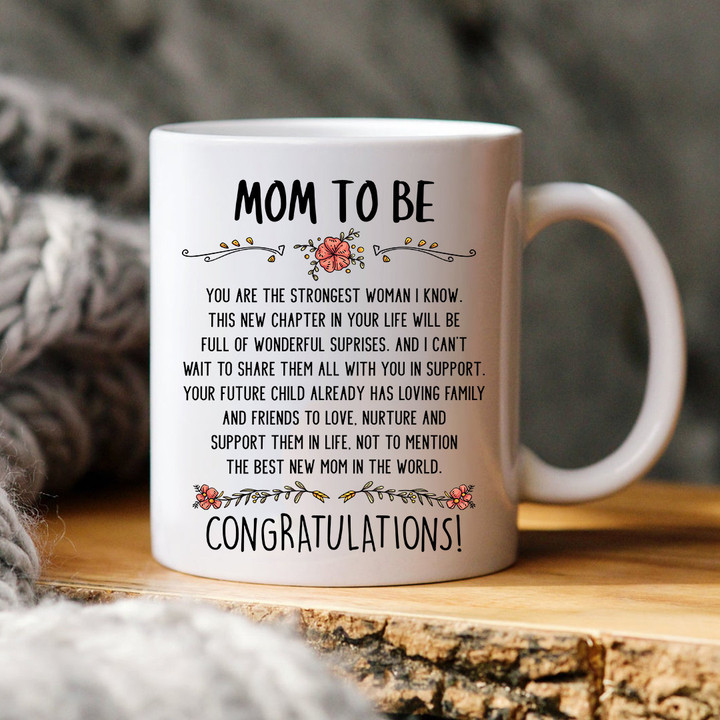 You Are The Strongest Woman I Know Mom To Be Mug Personalized Gift For Expecting Mom Gift For Pregnant Wife