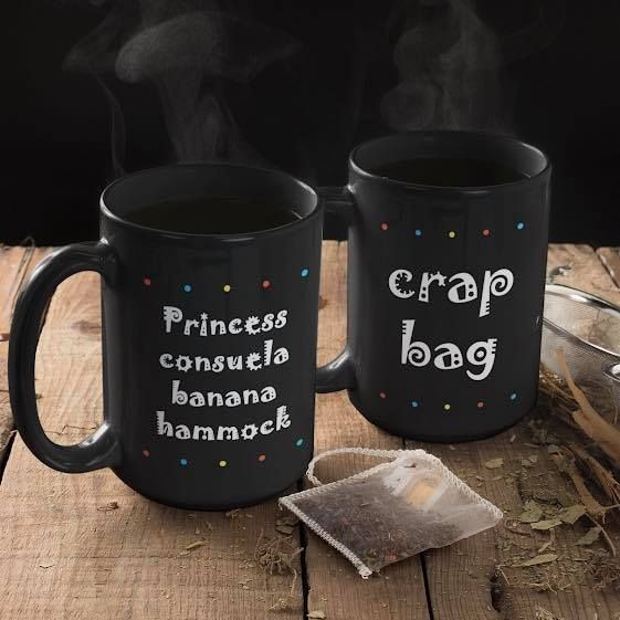 Princess Consuela Banana Hammock Crp Bag Black Mug Personalized Gift For Couple