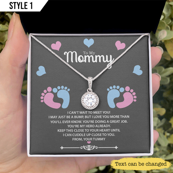 Mom To Be Eternal Hope Necklace To My Mommy I May Just Be A Bump Little Baby Feet Personalized Gift For Expecting Mom Gift For Pregnant Wife