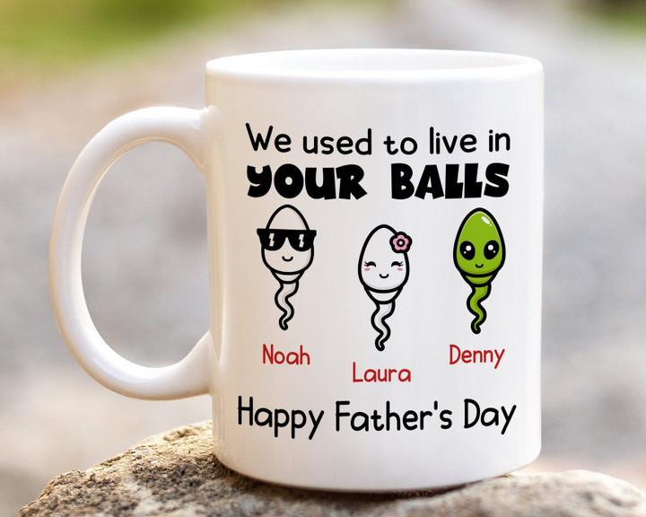 We Used To Live In Your Balls Mug Happy Father's Day Personalized Gift For Dad