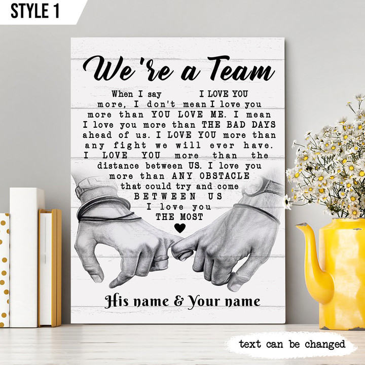 We Are Team Vertical Canvas Poster Framed Print Personalized Wedding Anniversary Gift For Wife Husband