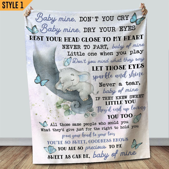 Baby Mine Don't You Cry Blanket Personalized Gift For New Mom