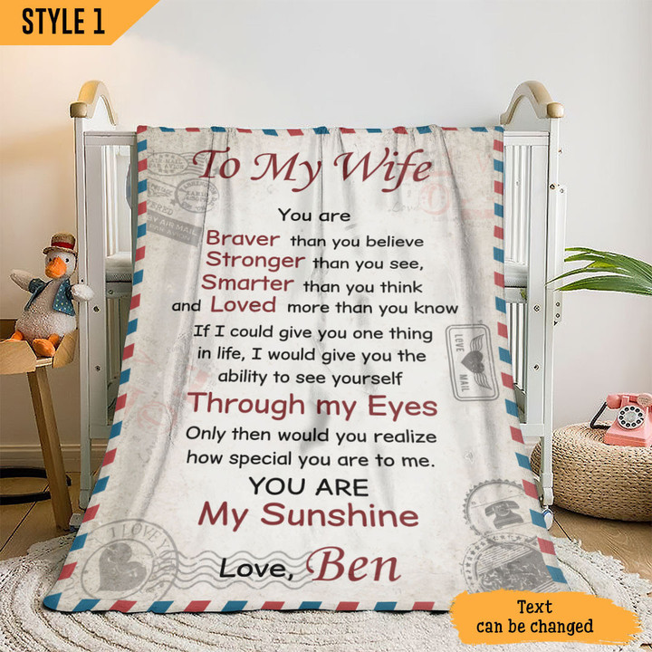 To My Wife Blanket If I Could Give You One Gift It Would Be The Ability To See Yourself Through My Eyes Personalized Gift For Wife