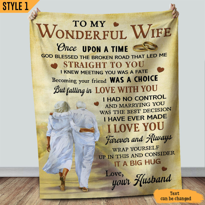 To My Wife Blanket Meeting You Was Fate Becoming Your Friend Was A Choice Personalized Gift For Wife