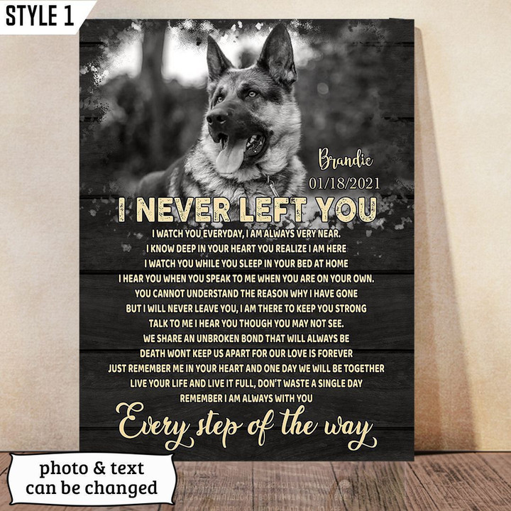 I Never Left You I Watch You Everyday Dog Vertical Canvas Poster Framed Print Personalized Dog Memorial Gift For Dog Lovers