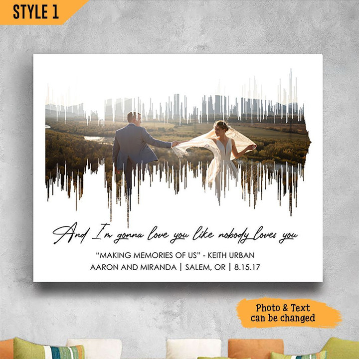 Song Horizontal Canvas Poster Framed Print Soundwave Personalized Wedding Anniversary Gift For Wife Husband