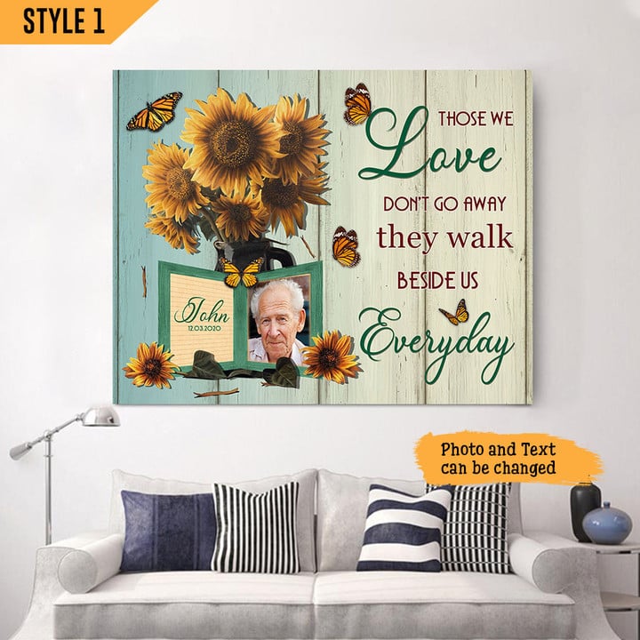 Those We Love Don't Go Away Memorial Horizontal Canvas Poster Framed Print Personalized Memorial Gift For Loss Of Loved One