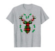 Plaid Red & Green Christmas Reindeer - Perfect Pajamas T-Shirt