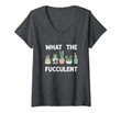 Womens What The Fucculent : Succulents, Cactus, Gardening V-Neck T-Shirt