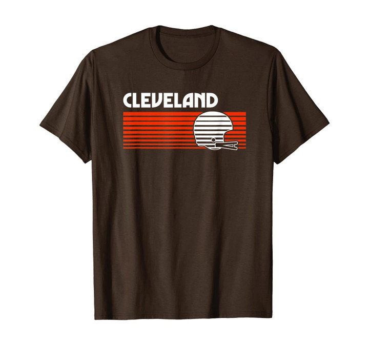 Cleveland Football Helmet Retro Game Day T-Shirt