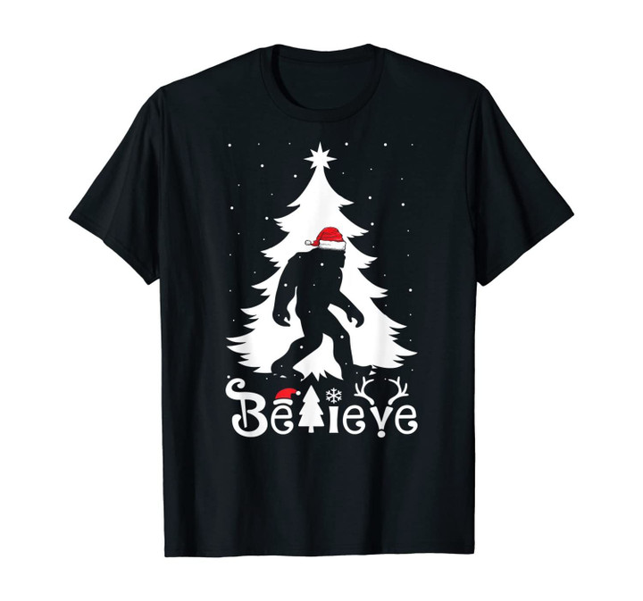 Bigfoot Christmas Gifts For Men Boys Girls Funny Christmas T-Shirt
