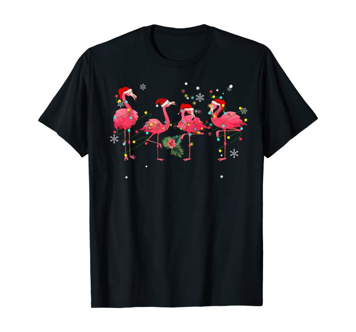 Pink Flamingo Christmas T-Shirt