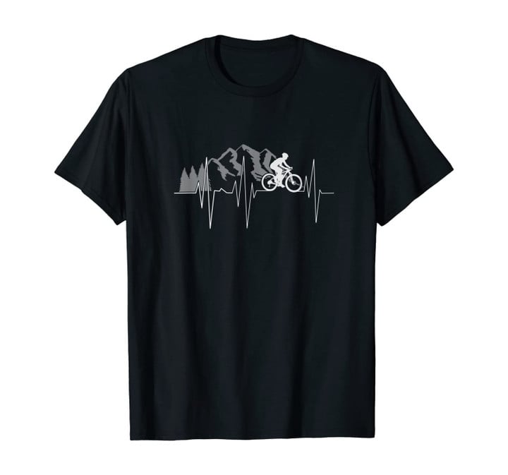 Mountain biking Heartbeat Biker Gift T-Shirt