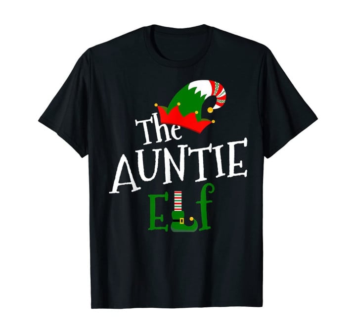 The Auntie Elf Family Matching Group Gift Christmas Costume T-Shirt