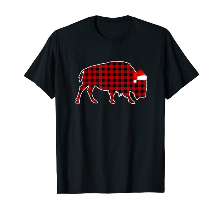 Bison Red Plaid Buffalo Christmas Pajamas Family Gifts T-Shirt