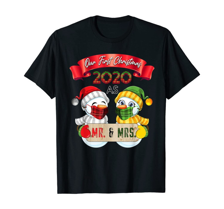 Newlywed Married Couple Shirt First Christmas As Mr. & Mrs. T-Shirt