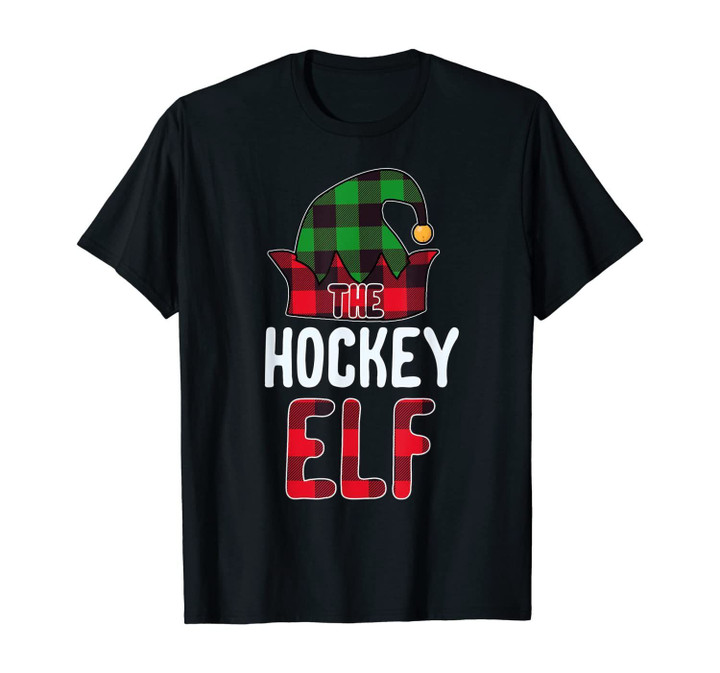 Hockey Elf Matching Family Group Christmas Party Pajamas T-Shirt