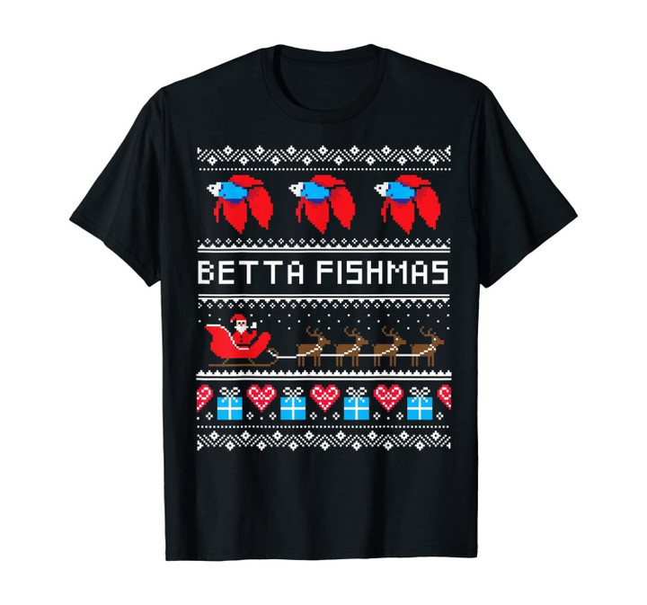 Betta Fish Ugly Christmas T-Shirt