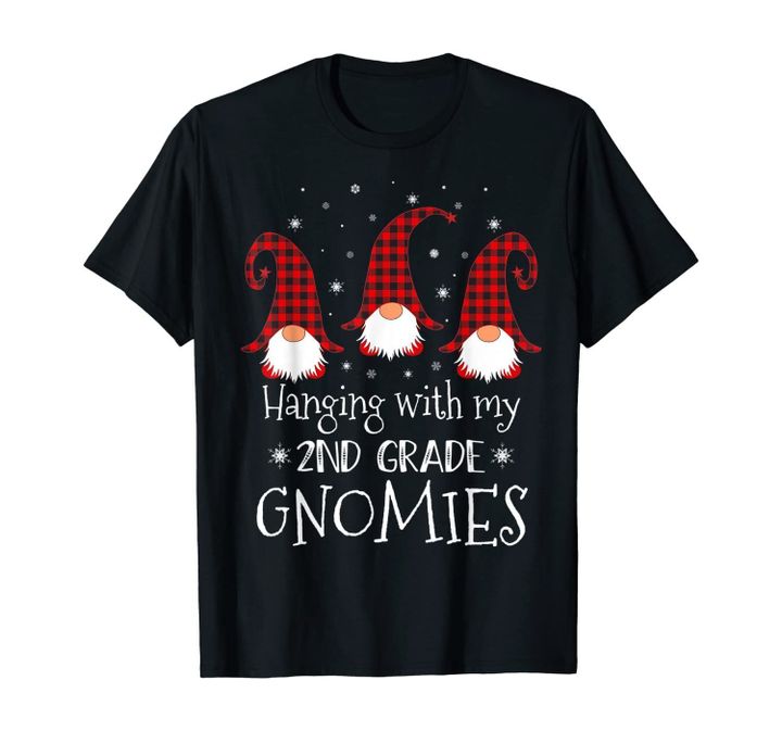 Hanging With My 2nd Grade Gnomies - Teacher Christmas Gnome T-Shirt