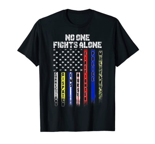 No One Fights Alone American Flag Shirt