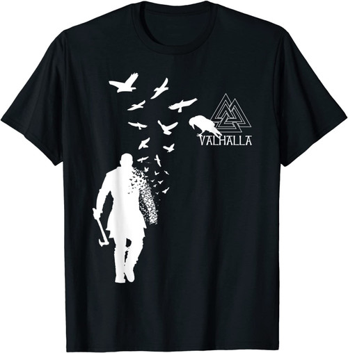 Viking Ragnar Lodbrok Valhalla Odin Ravens T-Shirt
