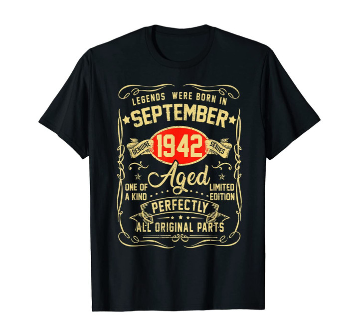 Legends Were Born In September 1942 78Th Birthday Gifts T-Shirt